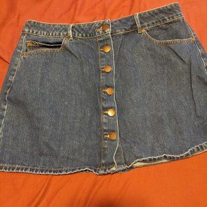 Button up Jean Skirt